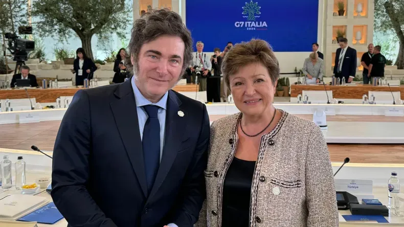 Javier Milei y la titular del FMI